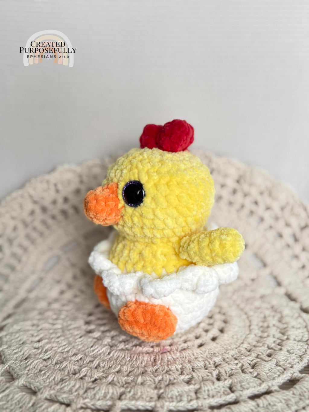 Chick in an Egg Crochet Plushie, Stuffed Amigurumi