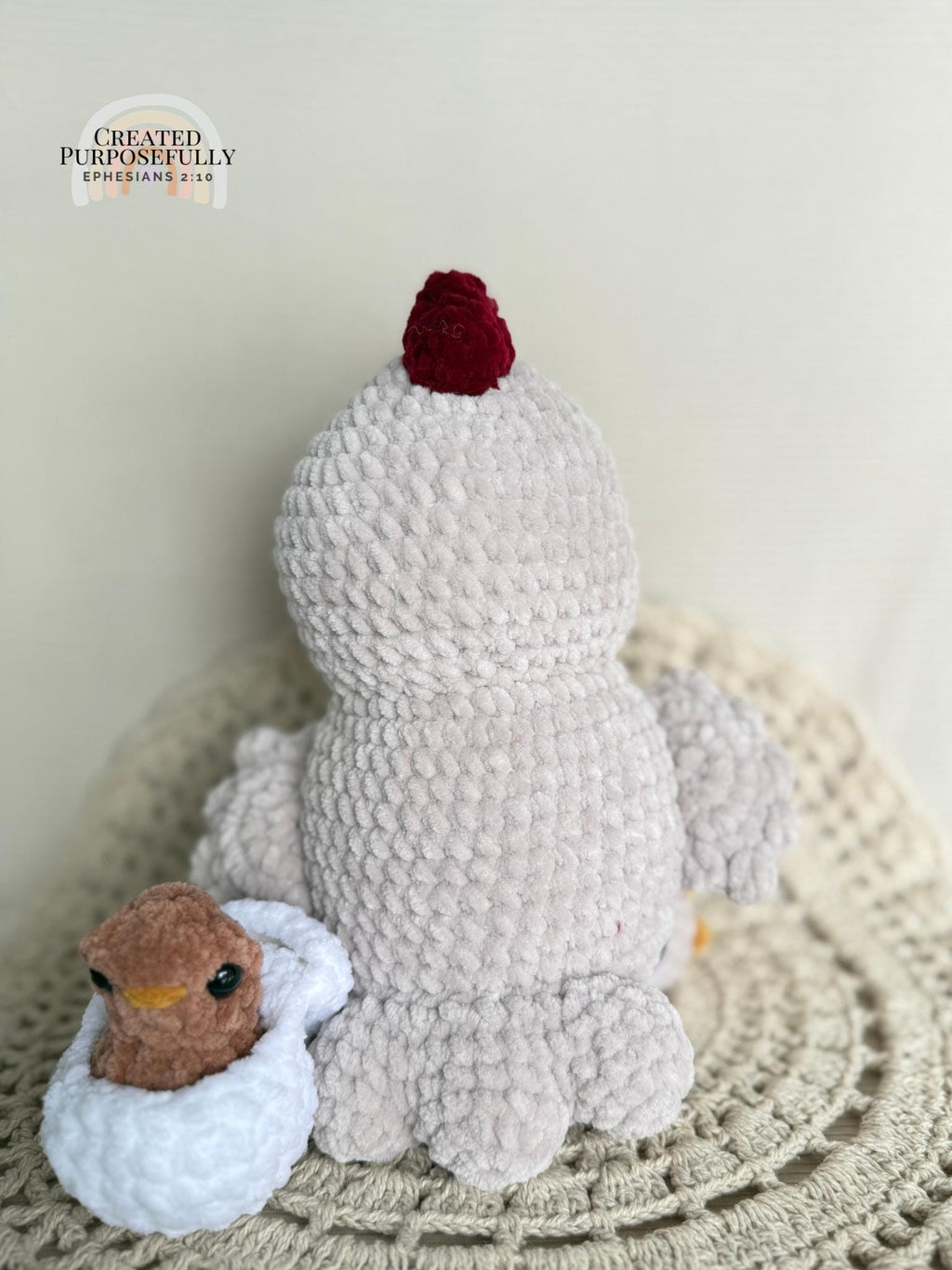 Mama Chicken & Baby Chick Crochet Plush Set | Handmade Farm Animal Amigurumi