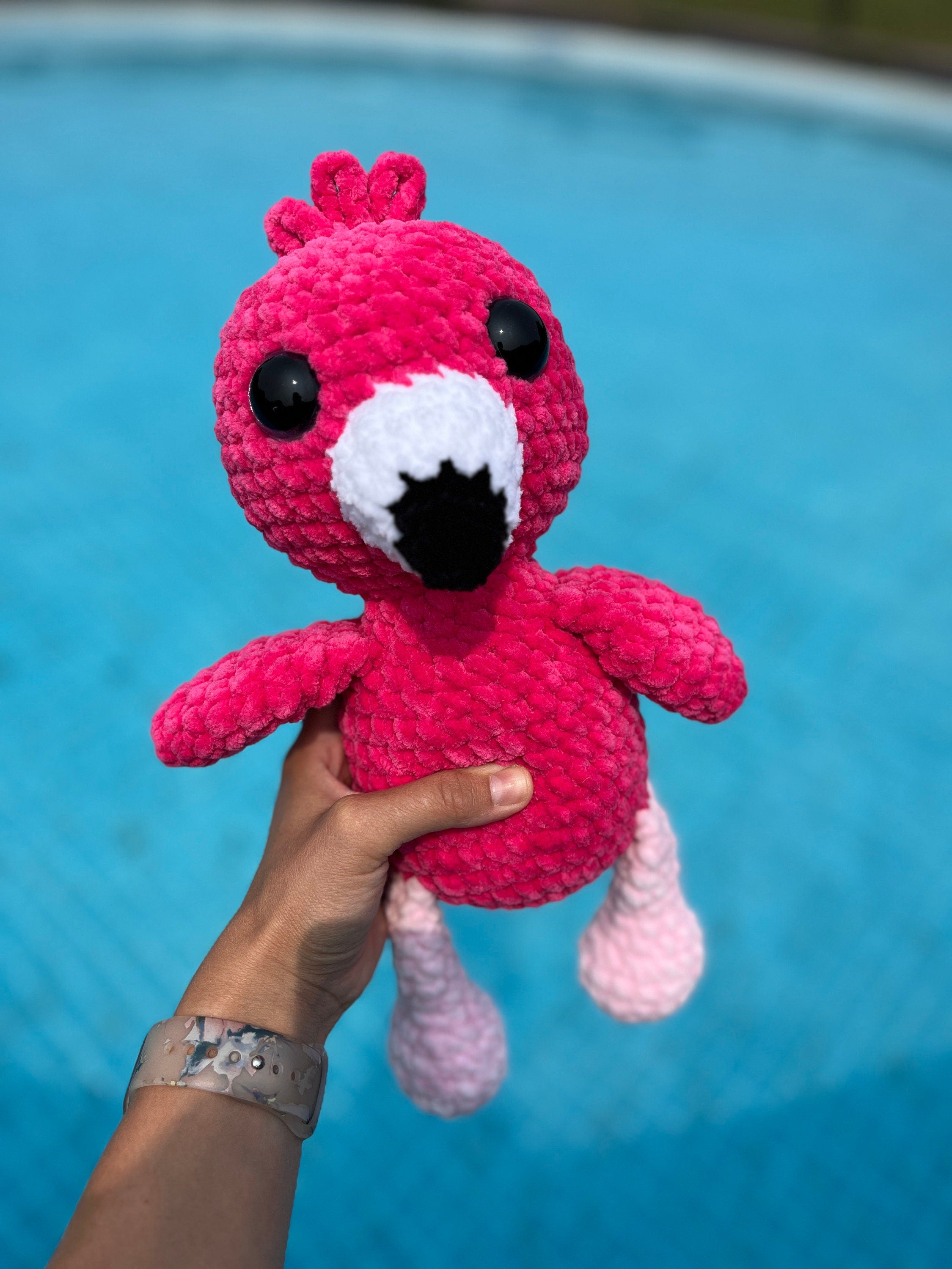 Flamingo Crochet Plushie, Soft Stuffed Amigurumi