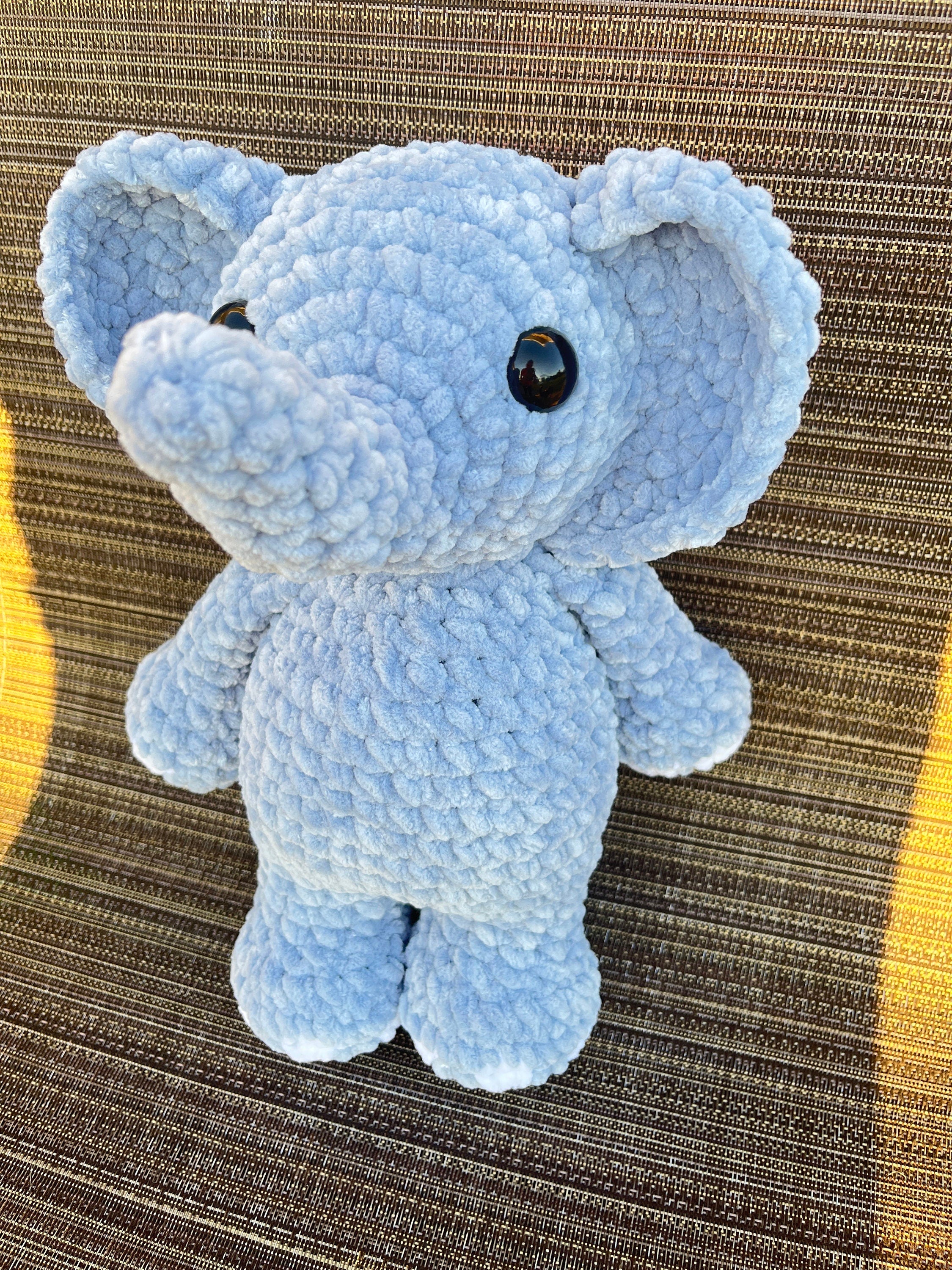Elephant Crochet Plushie, Stuffed Amigurumi Gift