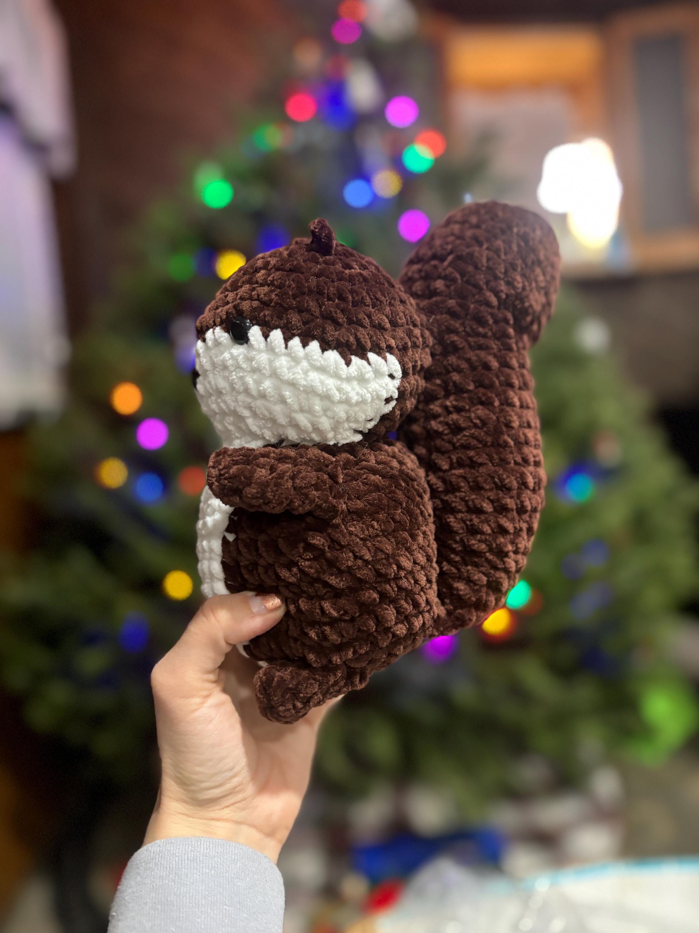 Squirrel Crochet Plushie, Soft Stuffed Amigurumi