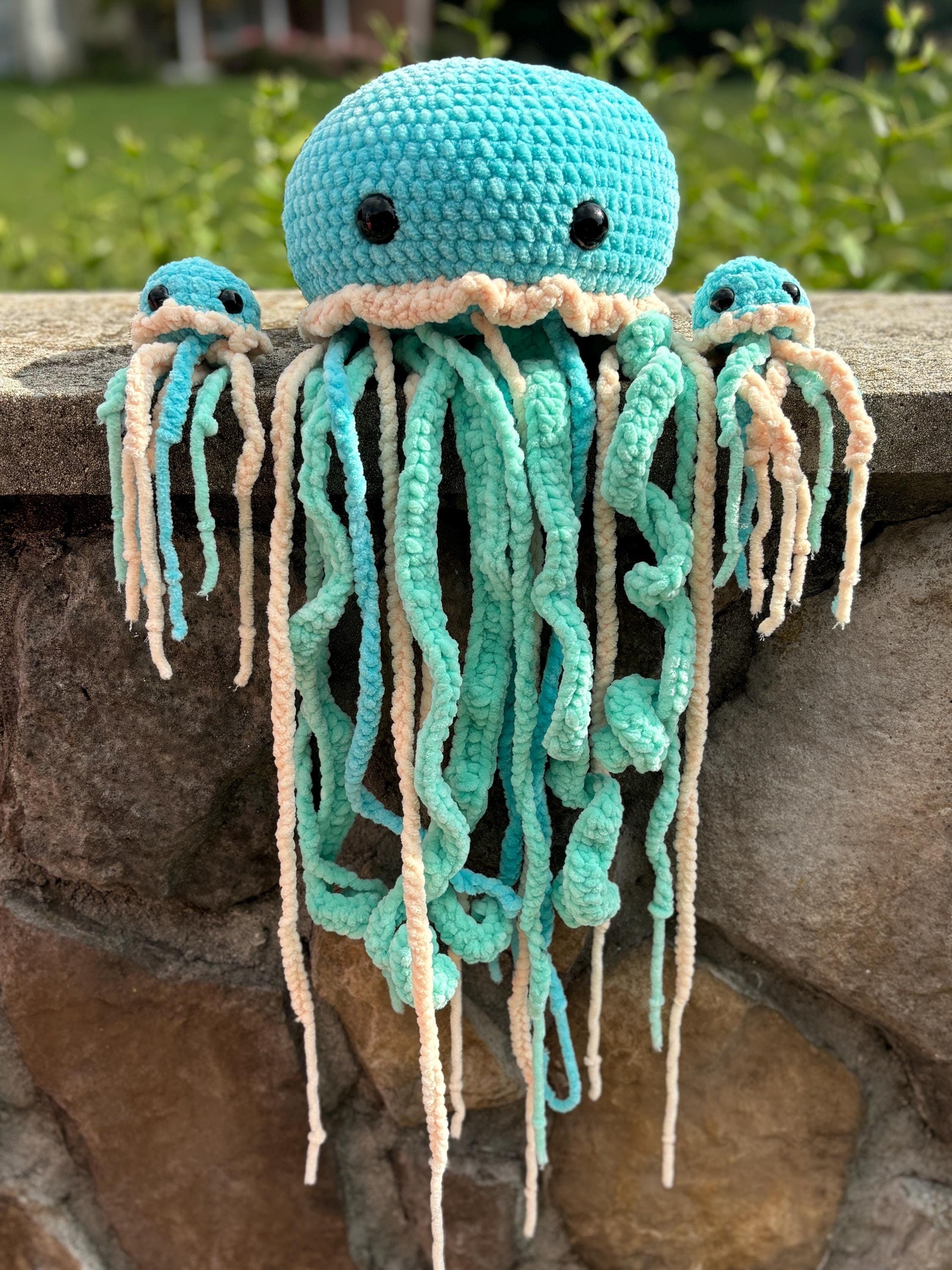 Jellyfish Crochet Plushie with Babies – Custom Color Stuffed Animal