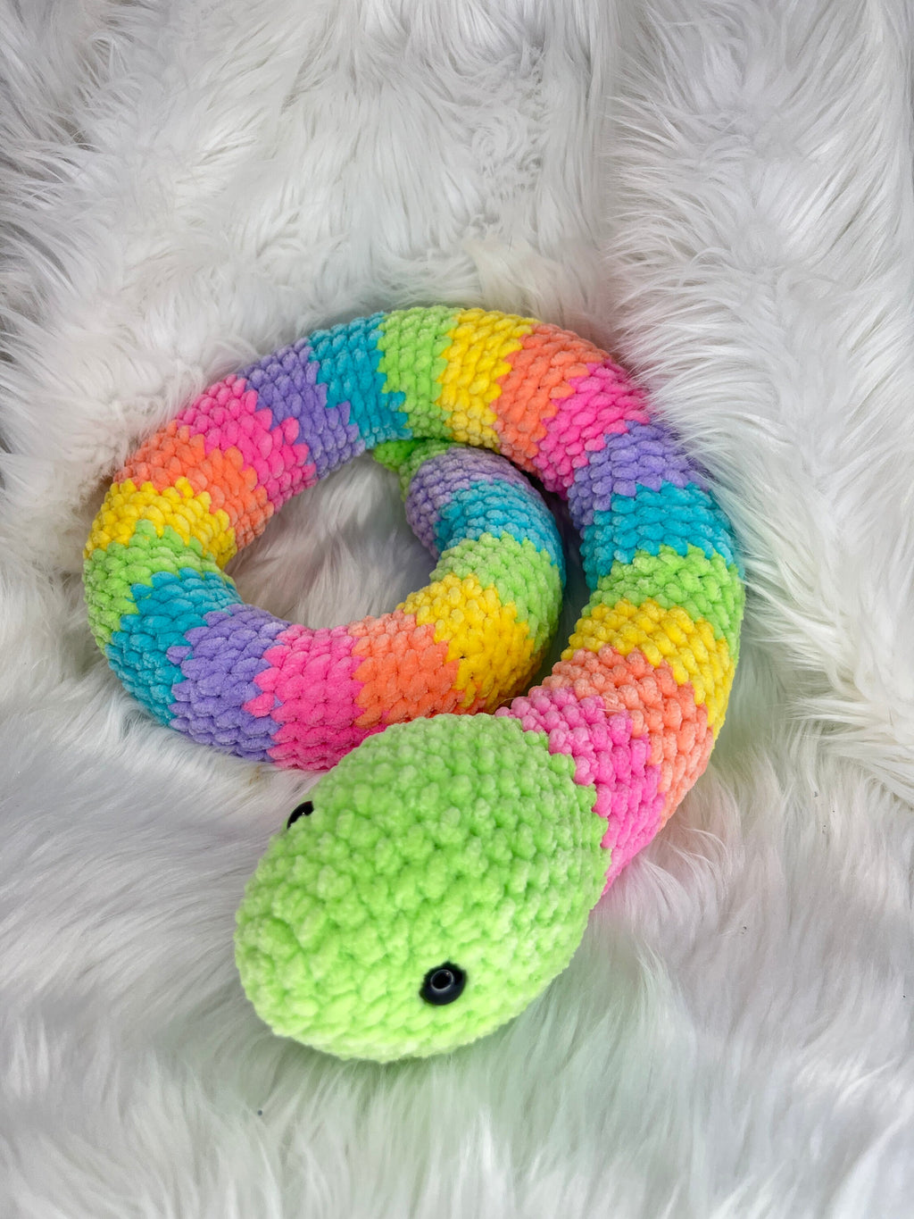 Snake Crochet Plushie, Soft Stuffed Amigurumi Gift