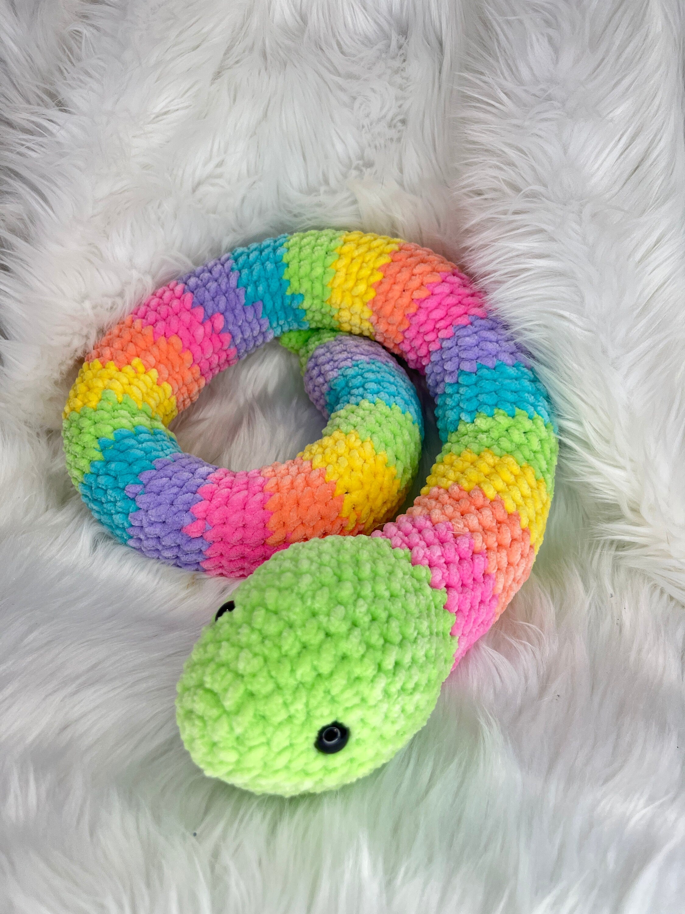 Snake Crochet Plushie, Soft Stuffed Amigurumi Gift