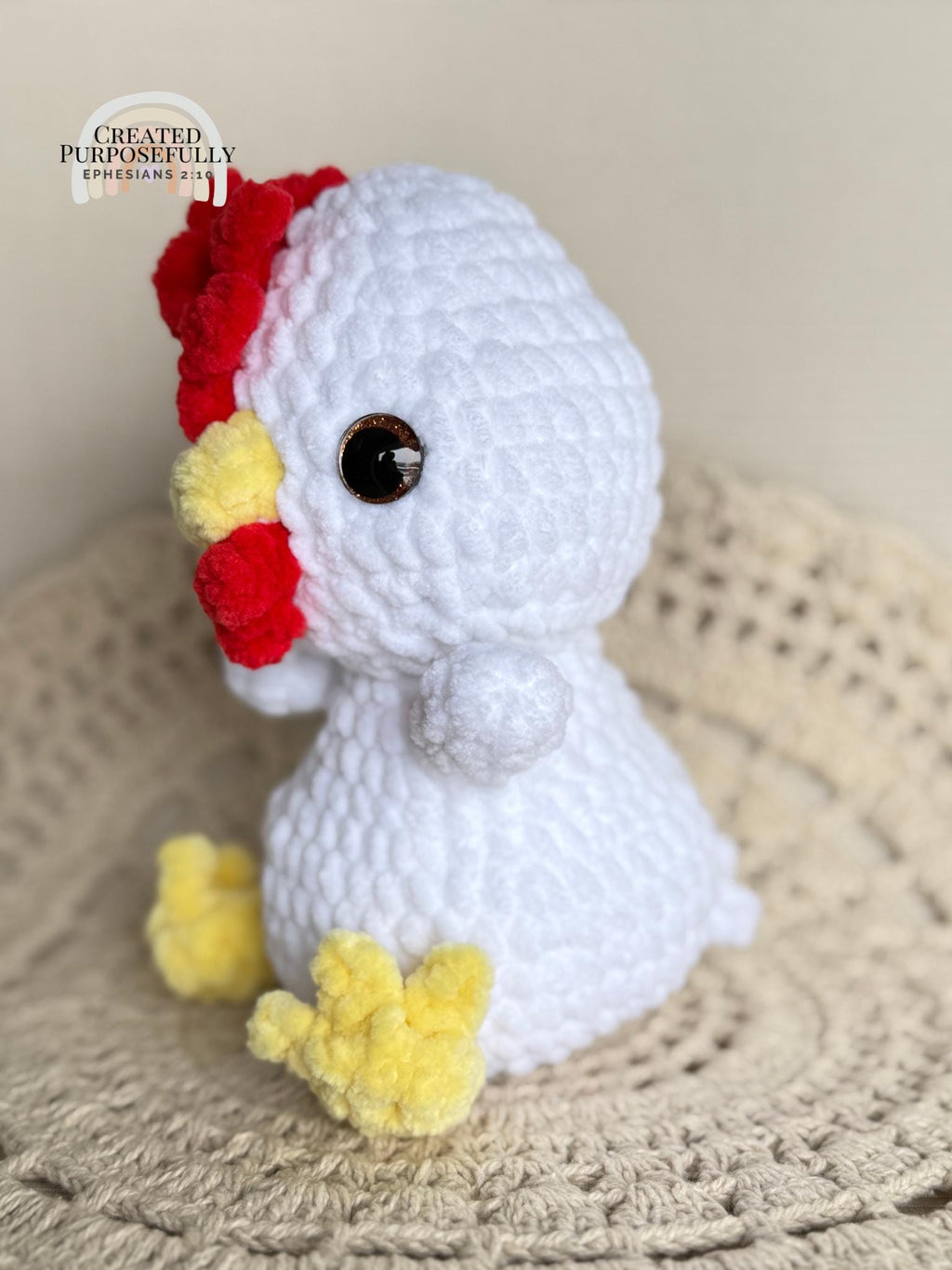 READY TO SHIP Color Crochet Plush Chicken, Stuffed Amigurumi