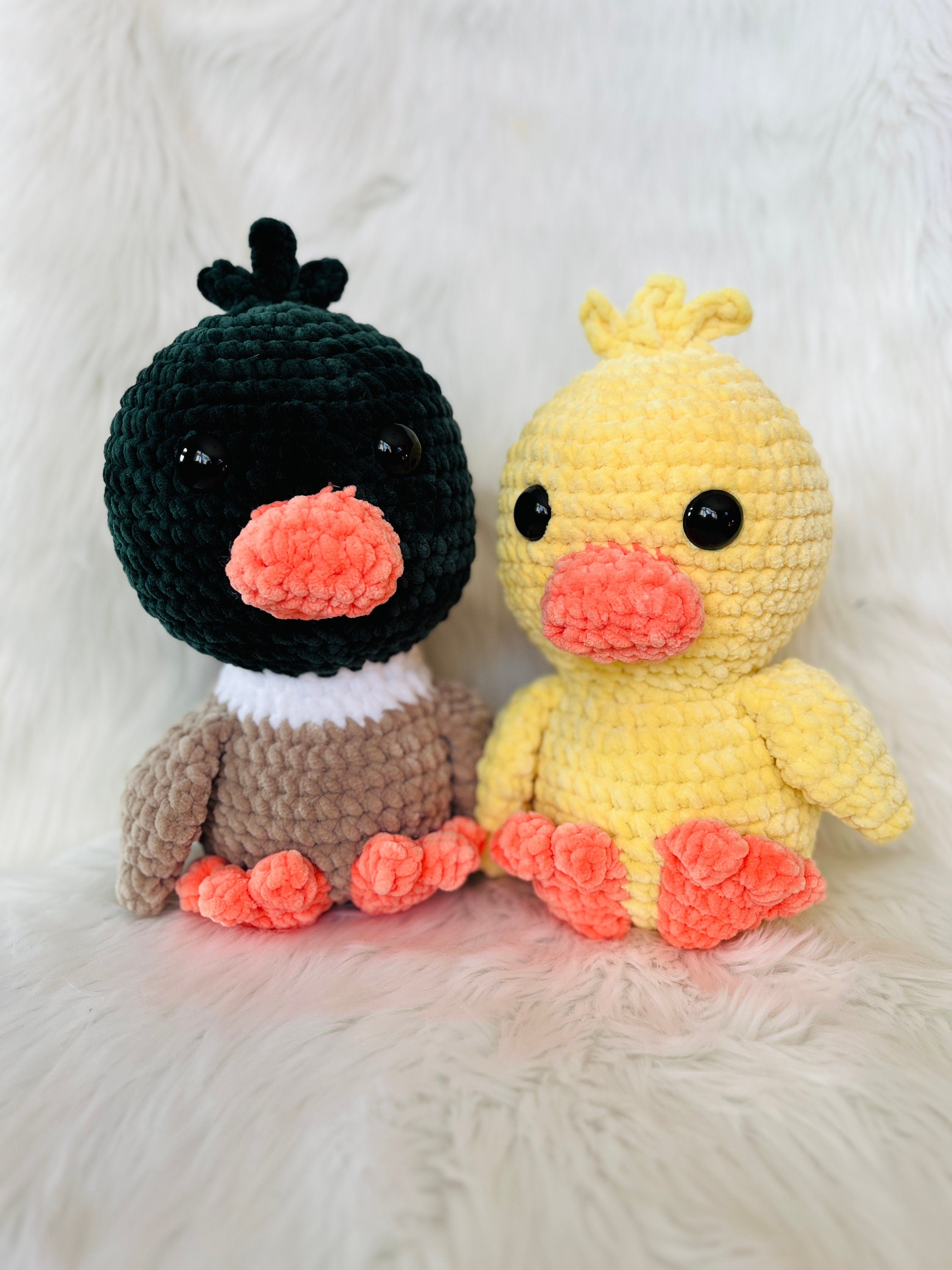 Duck Crochet Plushie | Handmade Stuffed Amigurumi (13 inch)
