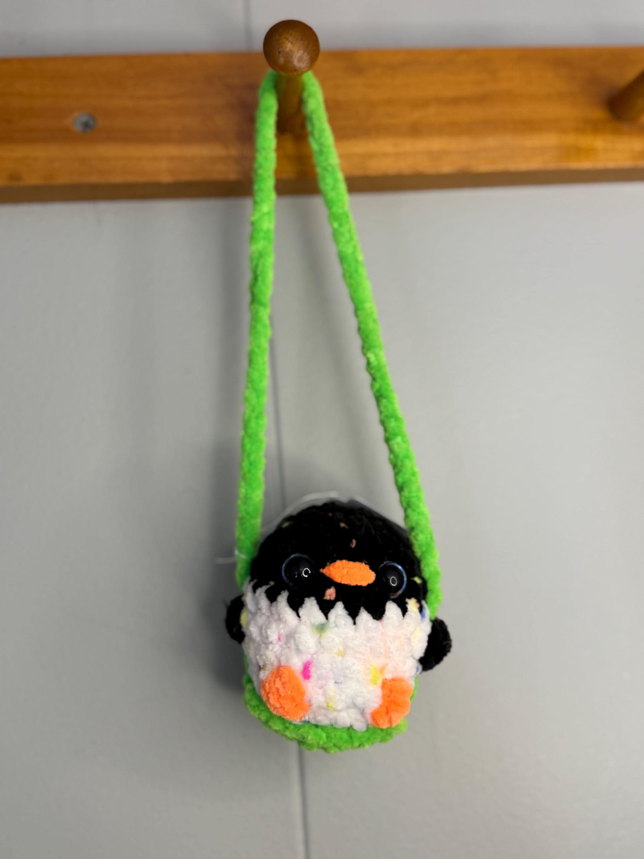 Car Plush Crochet Hanger • Handmade Amigurumi Axolotl, Frog, Penguin