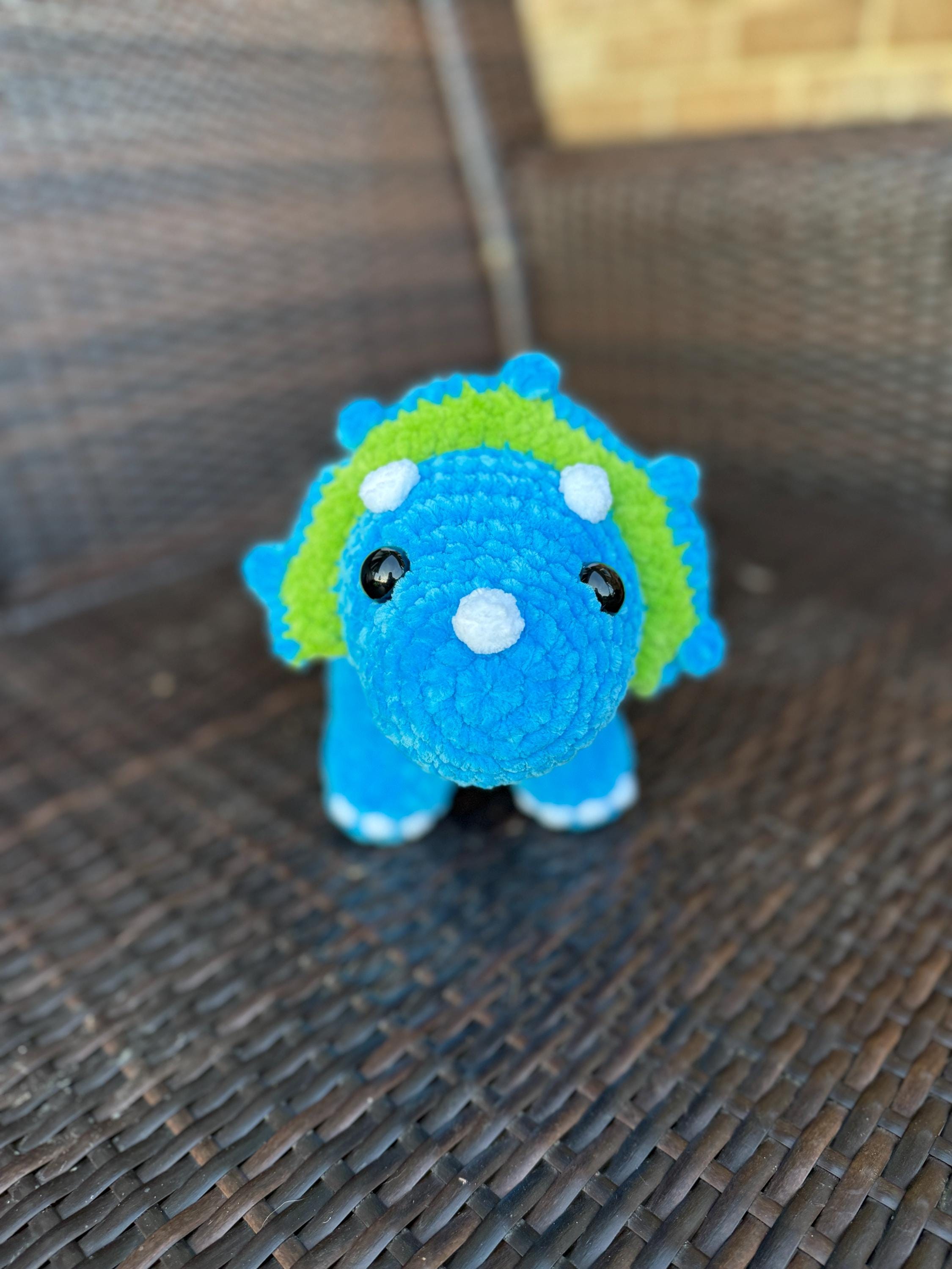 Triceratops Crochet Plush • Custom Amigurumi Dinosaur Toy