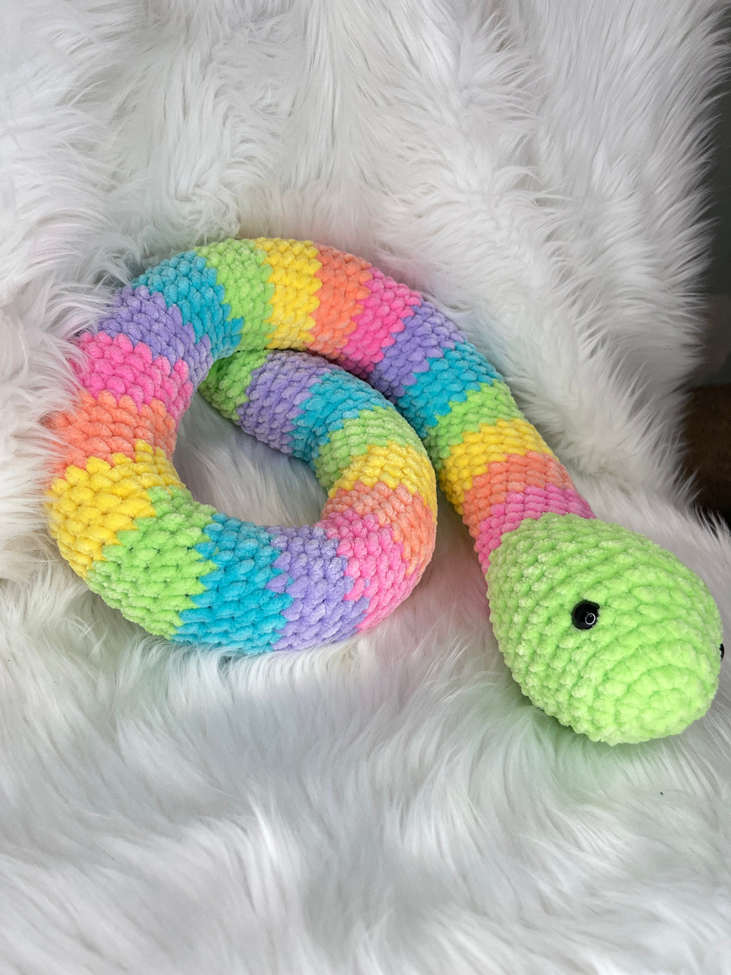 Snake Crochet Plushie, Soft Stuffed Amigurumi Gift