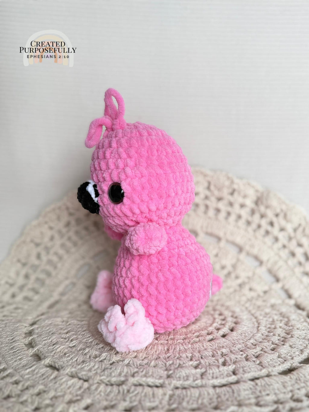 READY TO SHIP Color Crochet Plush Flamingo, Stuffed Amigurumi