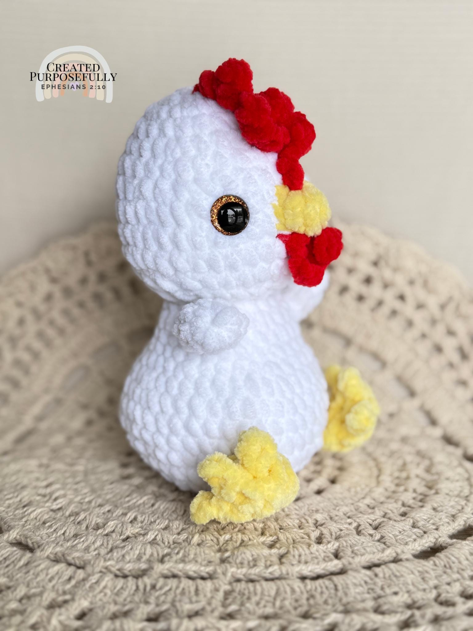 READY TO SHIP Color Crochet Plush Chicken, Stuffed Amigurumi