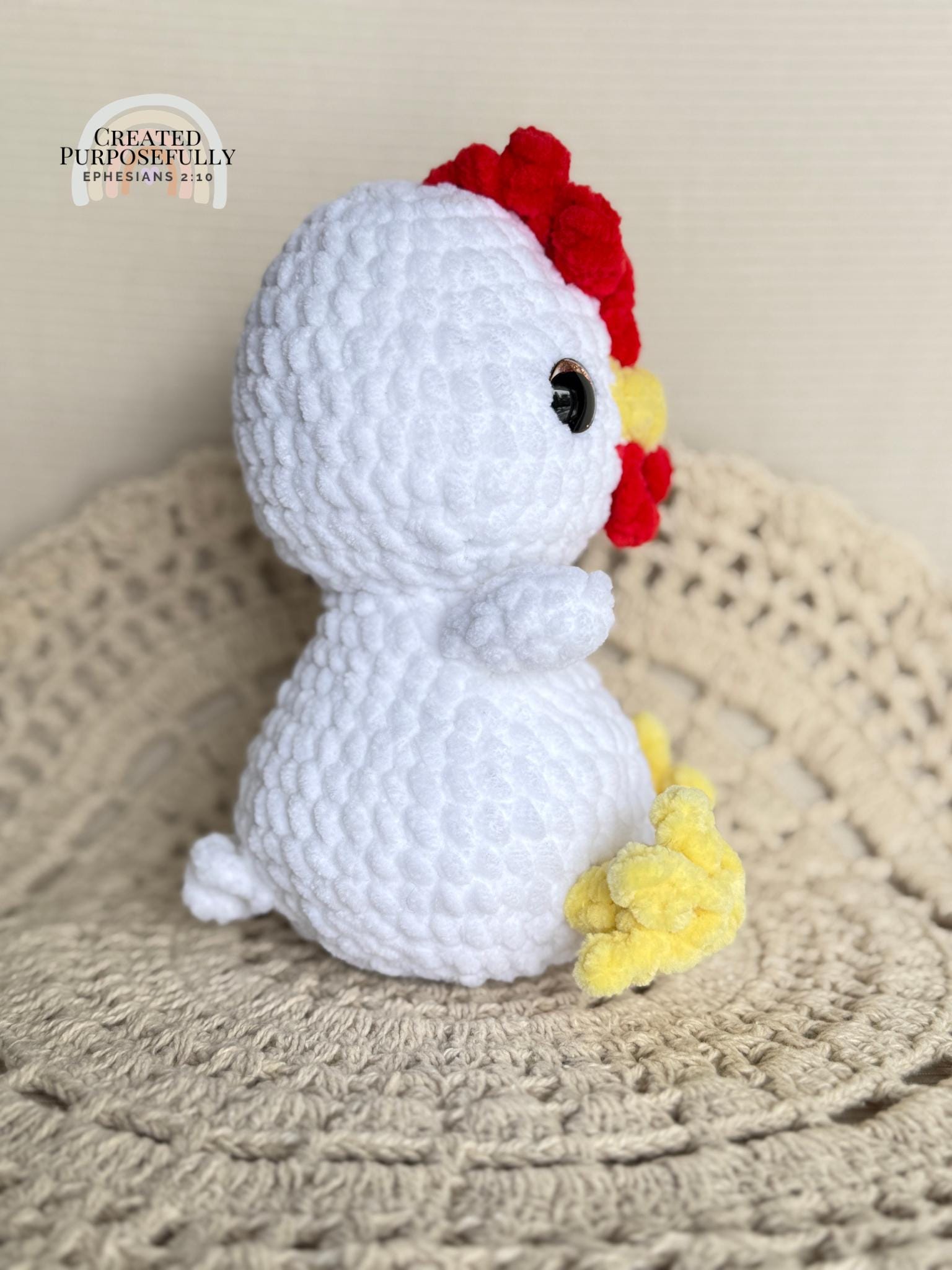 READY TO SHIP Color Crochet Plush Chicken, Stuffed Amigurumi