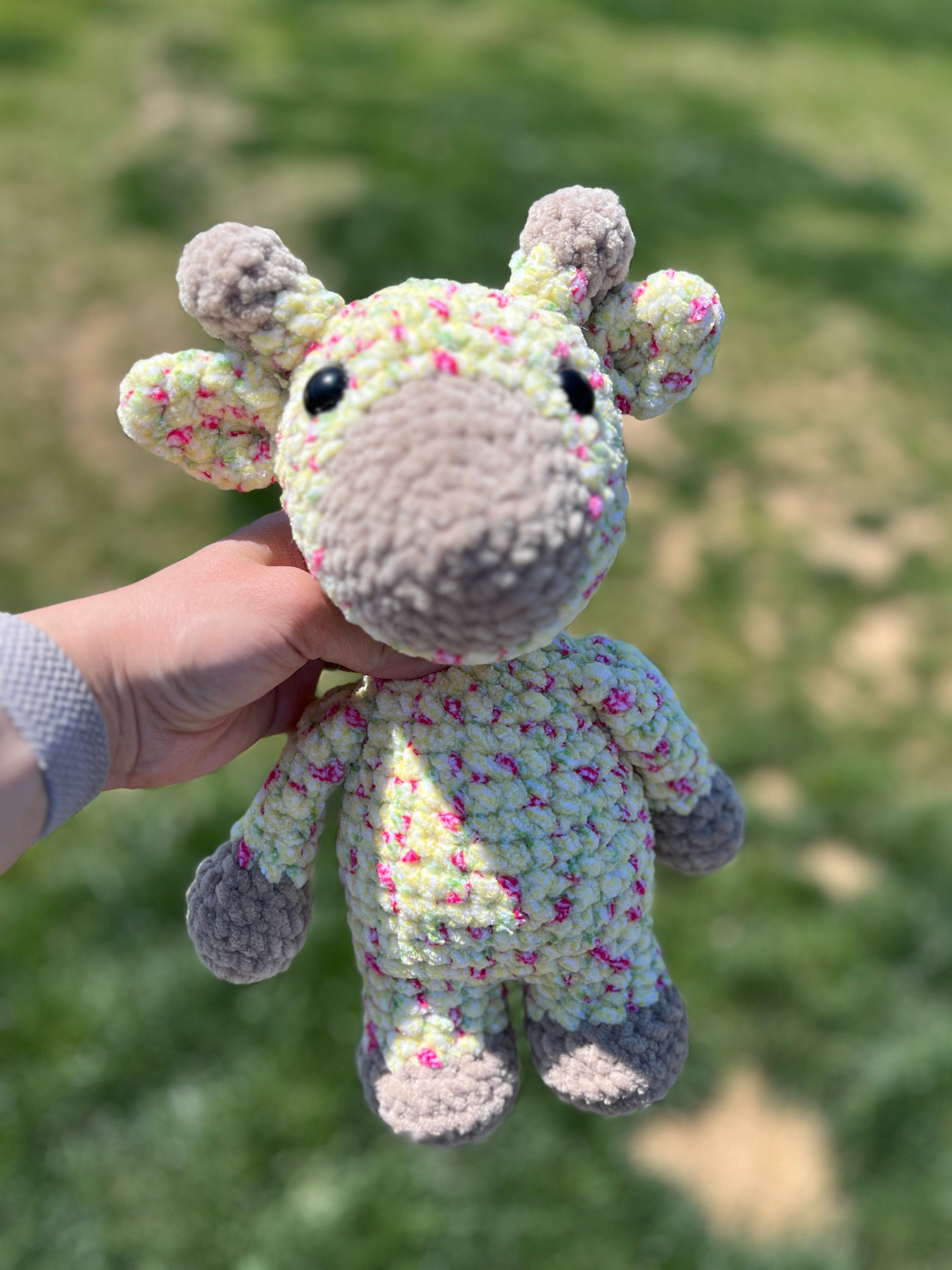 Giraffe Crochet Plushie | Yellow Multi-Colored Amigurumi, Stuffed Animal