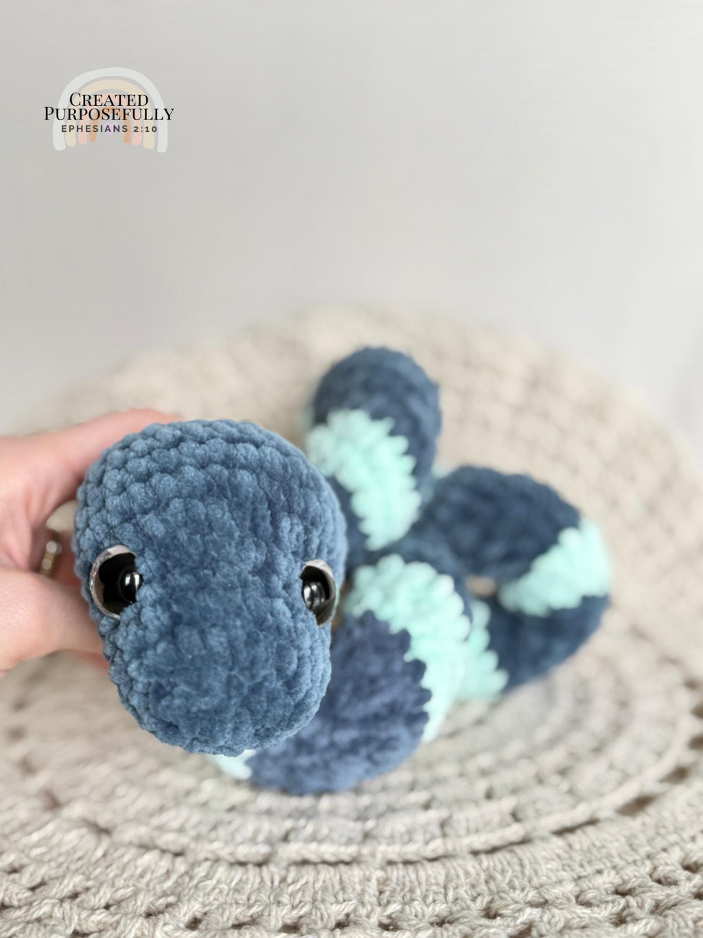 Curl Snake Crochet Plushie, Soft Stuffed Amigurumi Gift