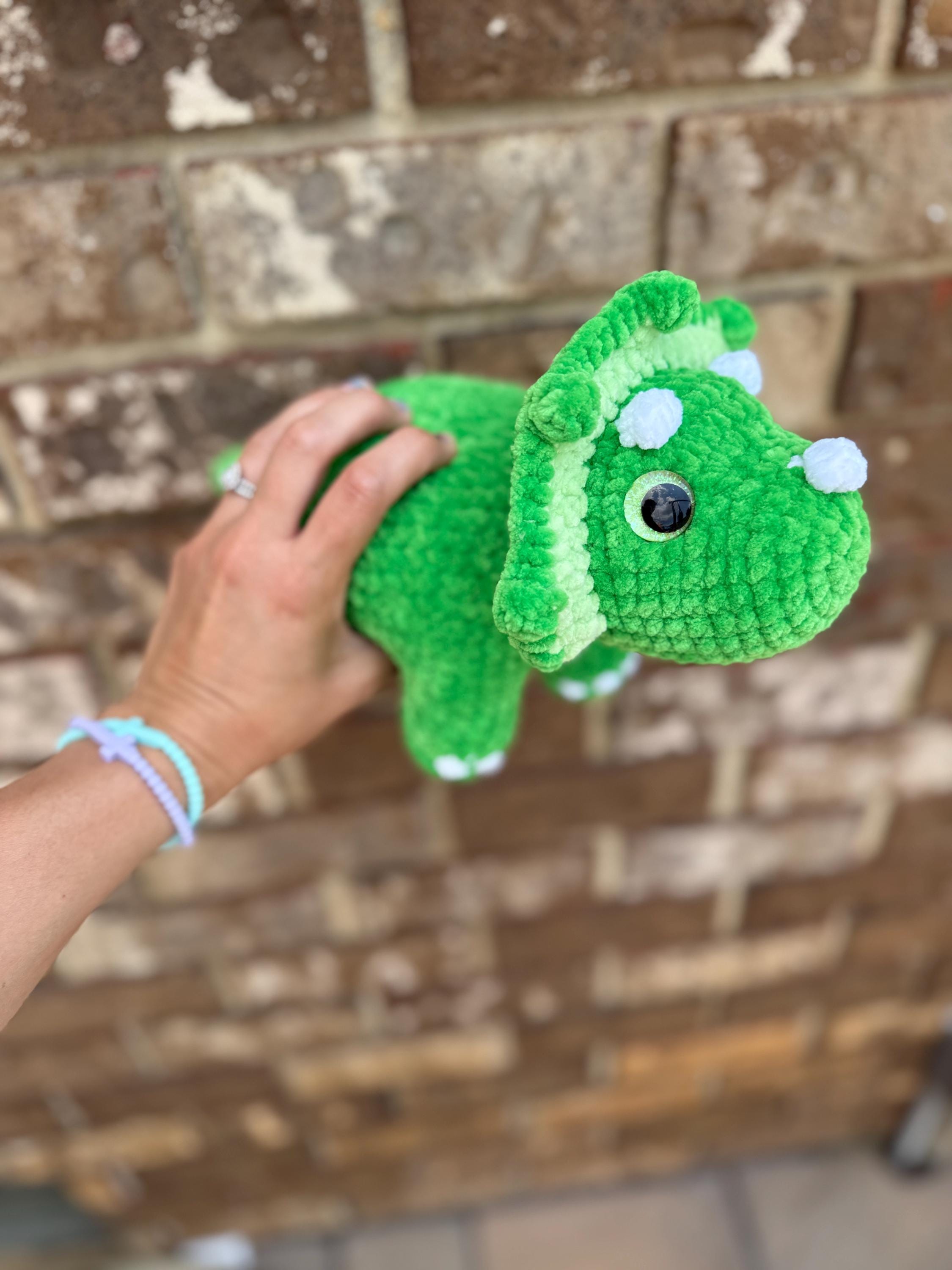 Triceratops Crochet Plush • Custom Amigurumi Dinosaur Toy