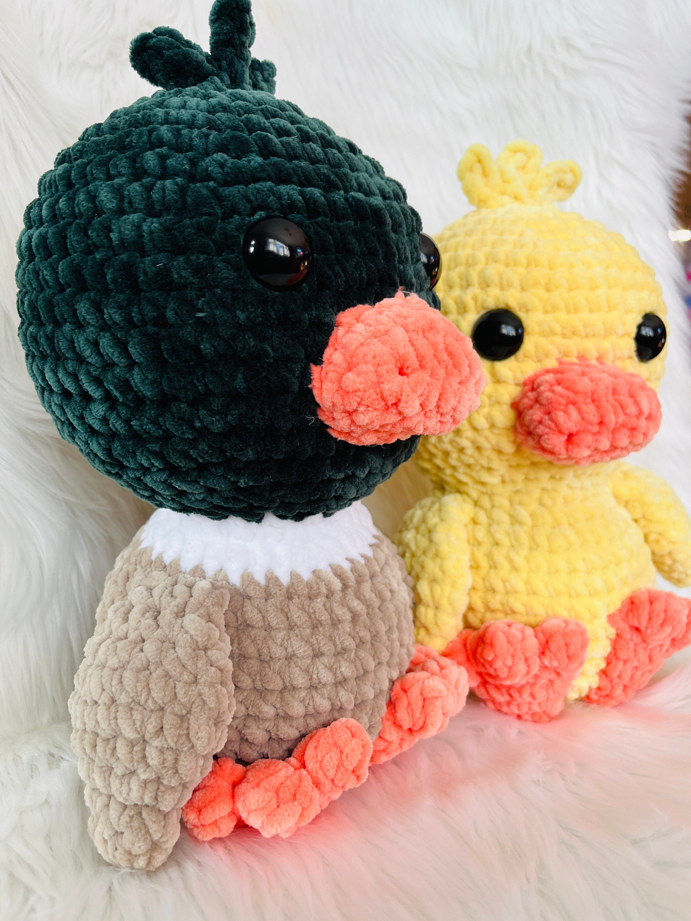 Duck Crochet Plushie | Handmade Stuffed Amigurumi (13 inch)