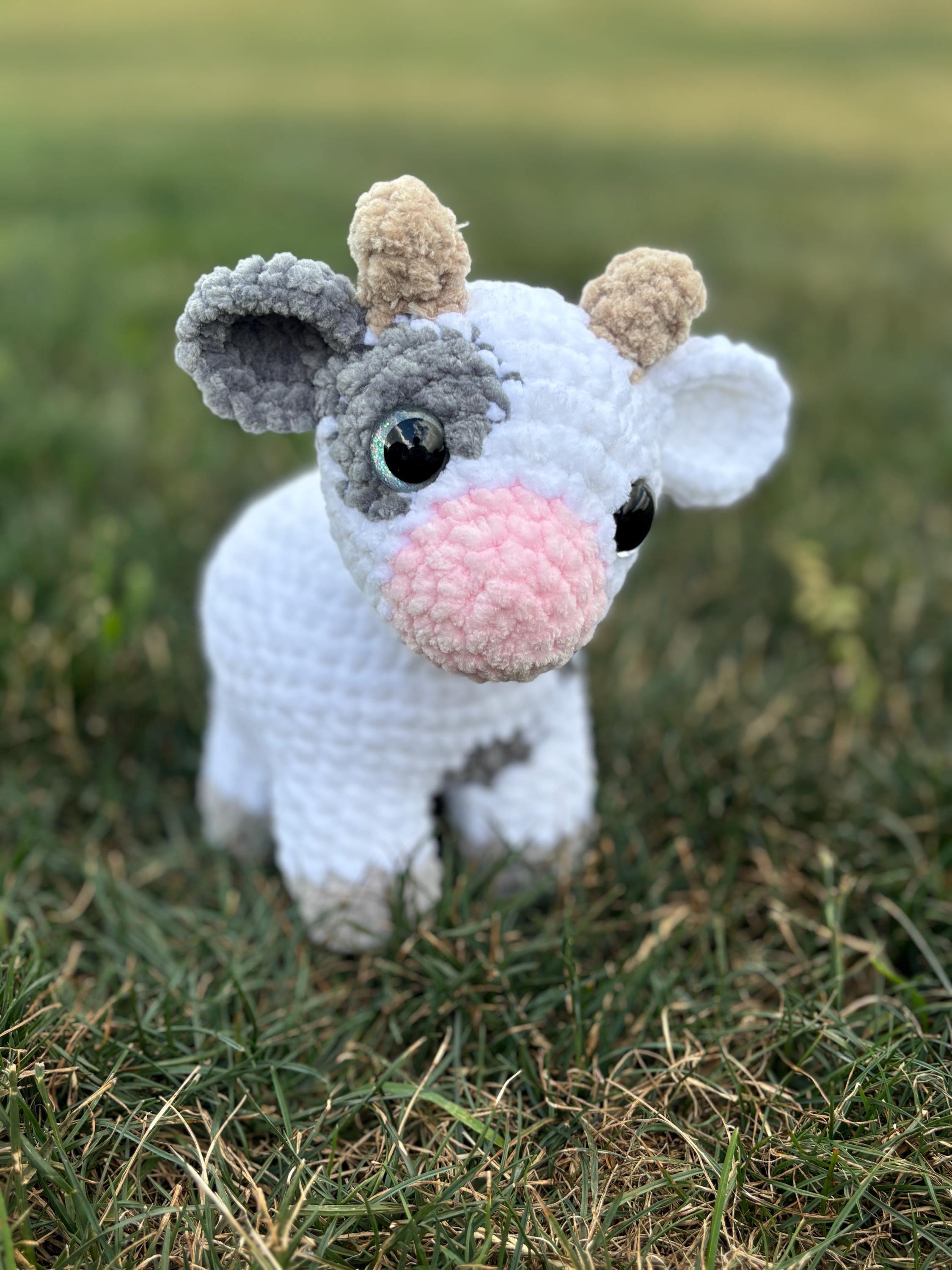 Cow Crochet Plushie, Personalized Stuffed Amigurumi Toy
