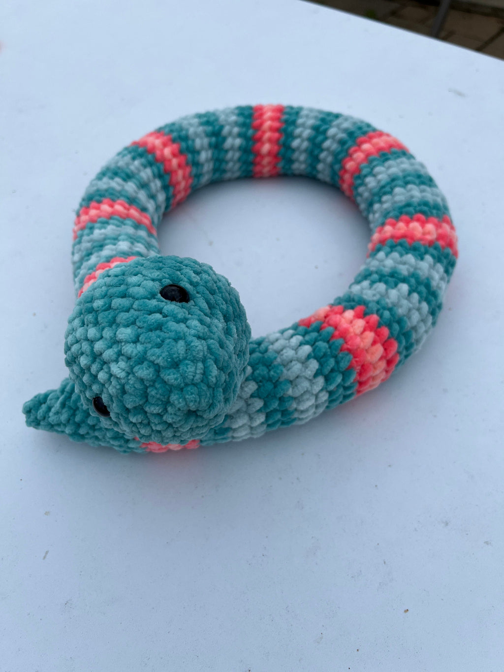 Snake Crochet Plushie, Soft Stuffed Amigurumi Gift