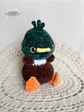 READY TO SHIP Color Crochet Plush Mallard Duck, Stuffed Amigurumi