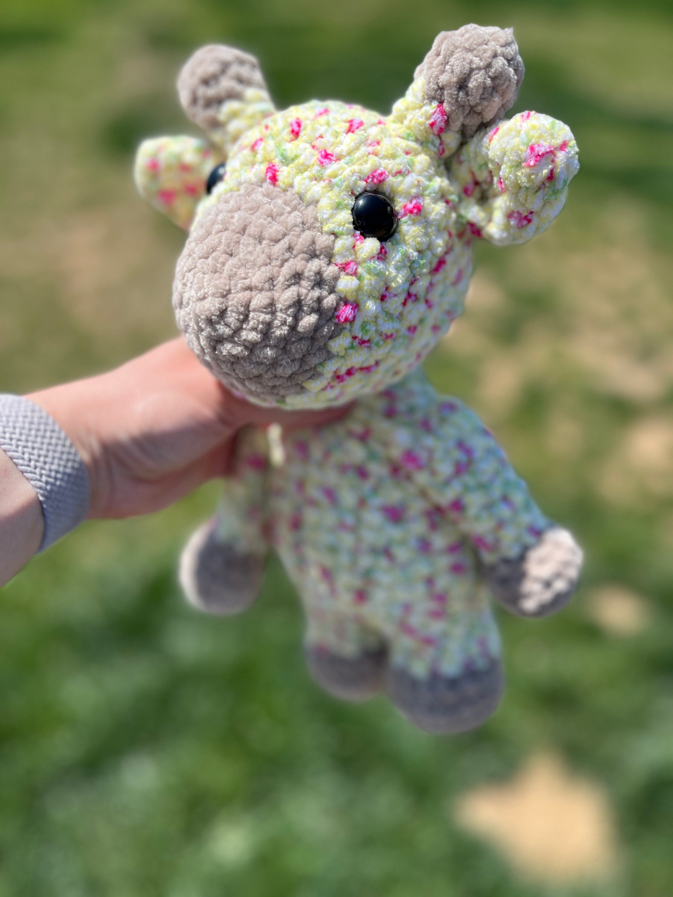 Giraffe Crochet Plushie | Yellow Multi-Colored Amigurumi, Stuffed Animal